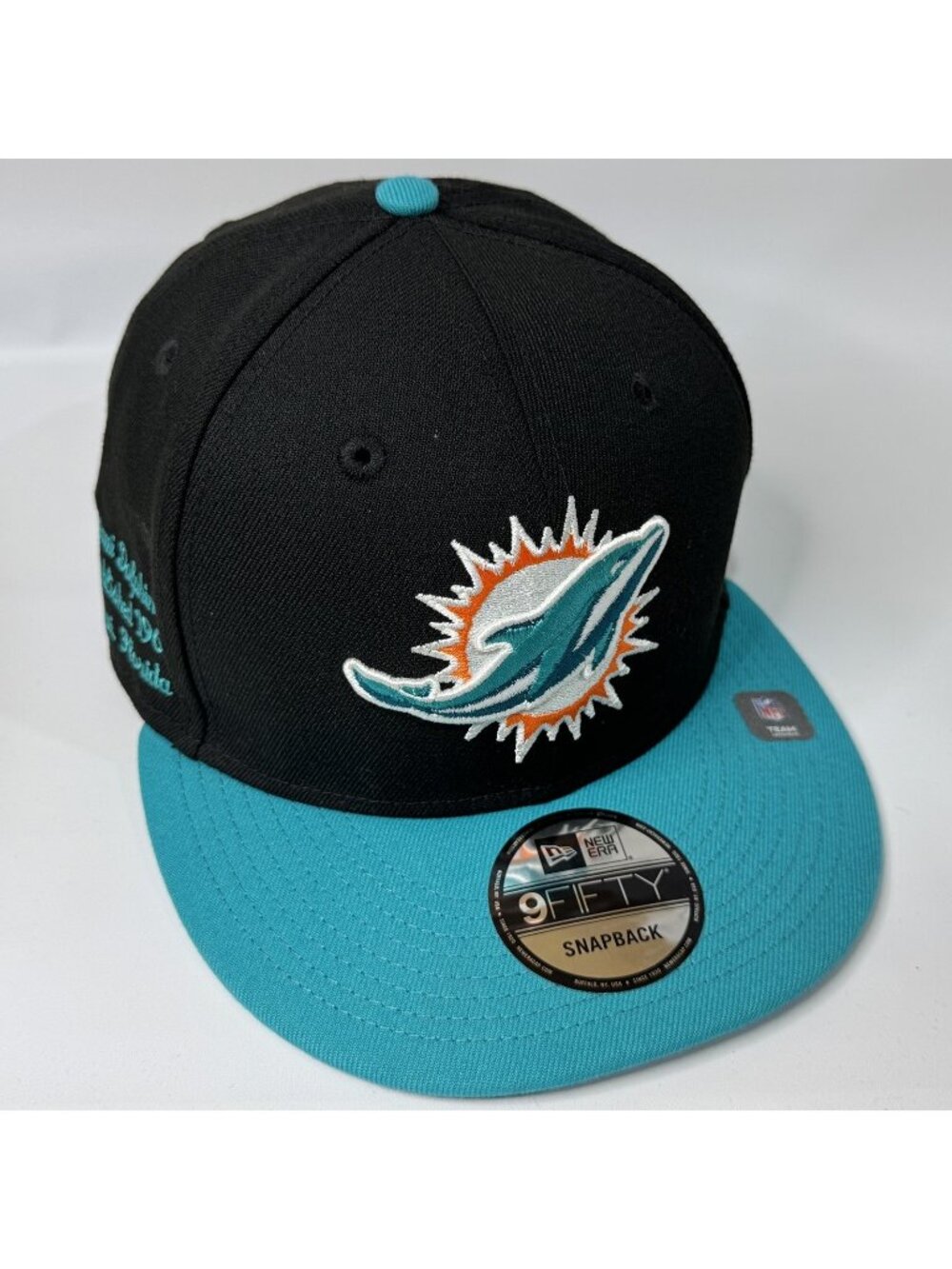 Miami Dolphins New Era 9FIFTY Established 1966 Black Aqua Snapback Hat